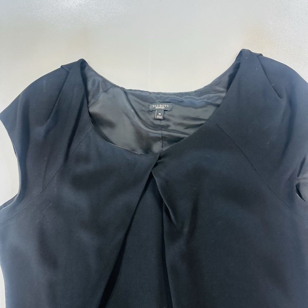 Talbots Women's Black Midi Dress Size 18 Sleeveless Round Neck Side Zip - Picture 3 of 9